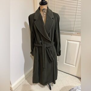 Vintage Armani Collezioni olive / army Green Belted Coat size 16